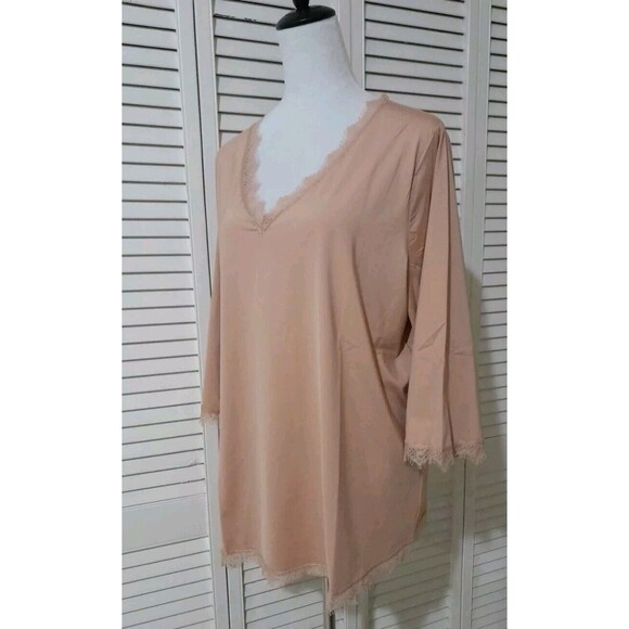NEW CreationL Womens Blouse Top Color Nude Size 16 - Picture 5 of 11